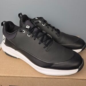 FootJoy Tour Rival Golf Shoes Mens 13 Black Spiked Cleats Waterproof Comfort